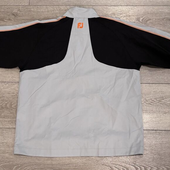 FootJoy Golf Jacket Mens Medium Gray Black Half Zip Windbreaker Athletic - Picture 8 of 8